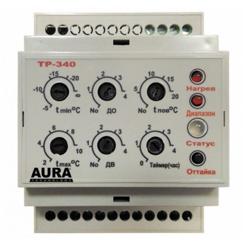 Терморегулятор на DIN-рейку для систем антиобледенения Aura TP-340 без датчика  #1