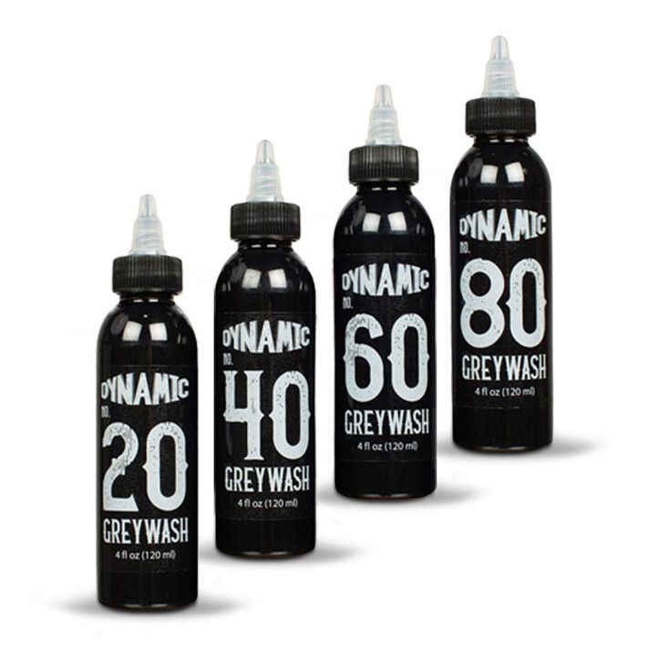 Dynamic Greywash Tattoo Ink - 4 oz. Bottle Set