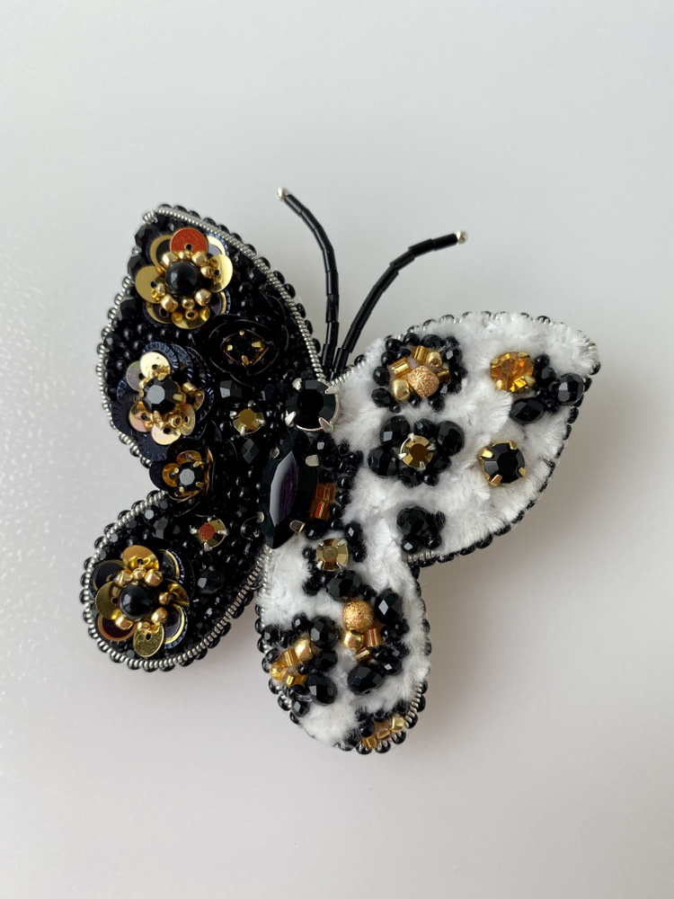 Брошь ручная работа "БАБОЧКА", "СТИЛЬНАЯ БАБОЧКА" из бисера, подарок ...
