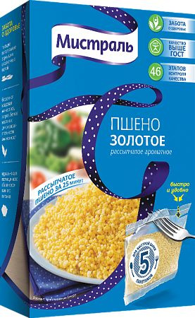 Пшено МИСТРАЛЬ Золотое 5х80 г, 1 шт #1