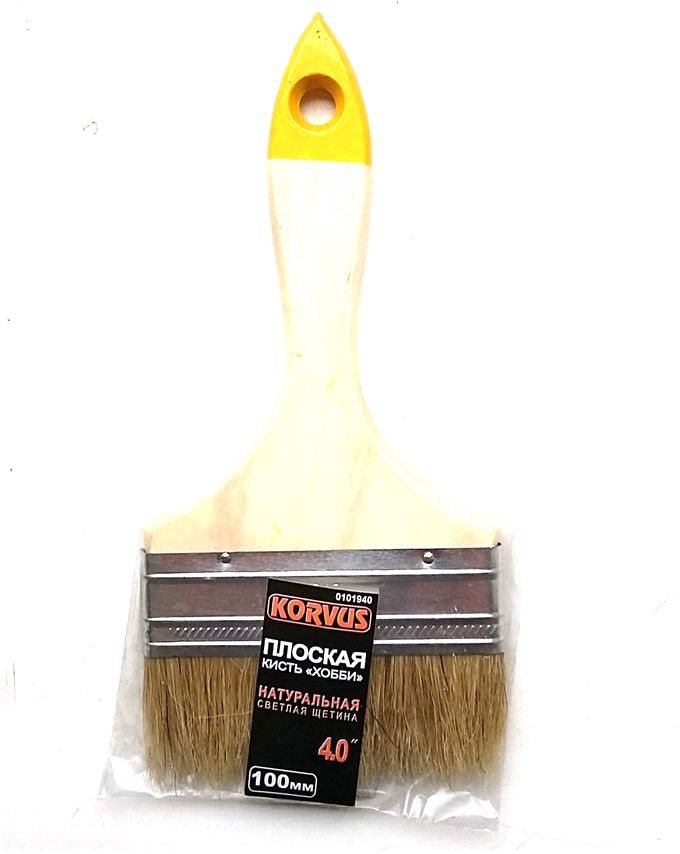 Кисть плоская 100мм натуральная щетина купить по выгодной цене в ...