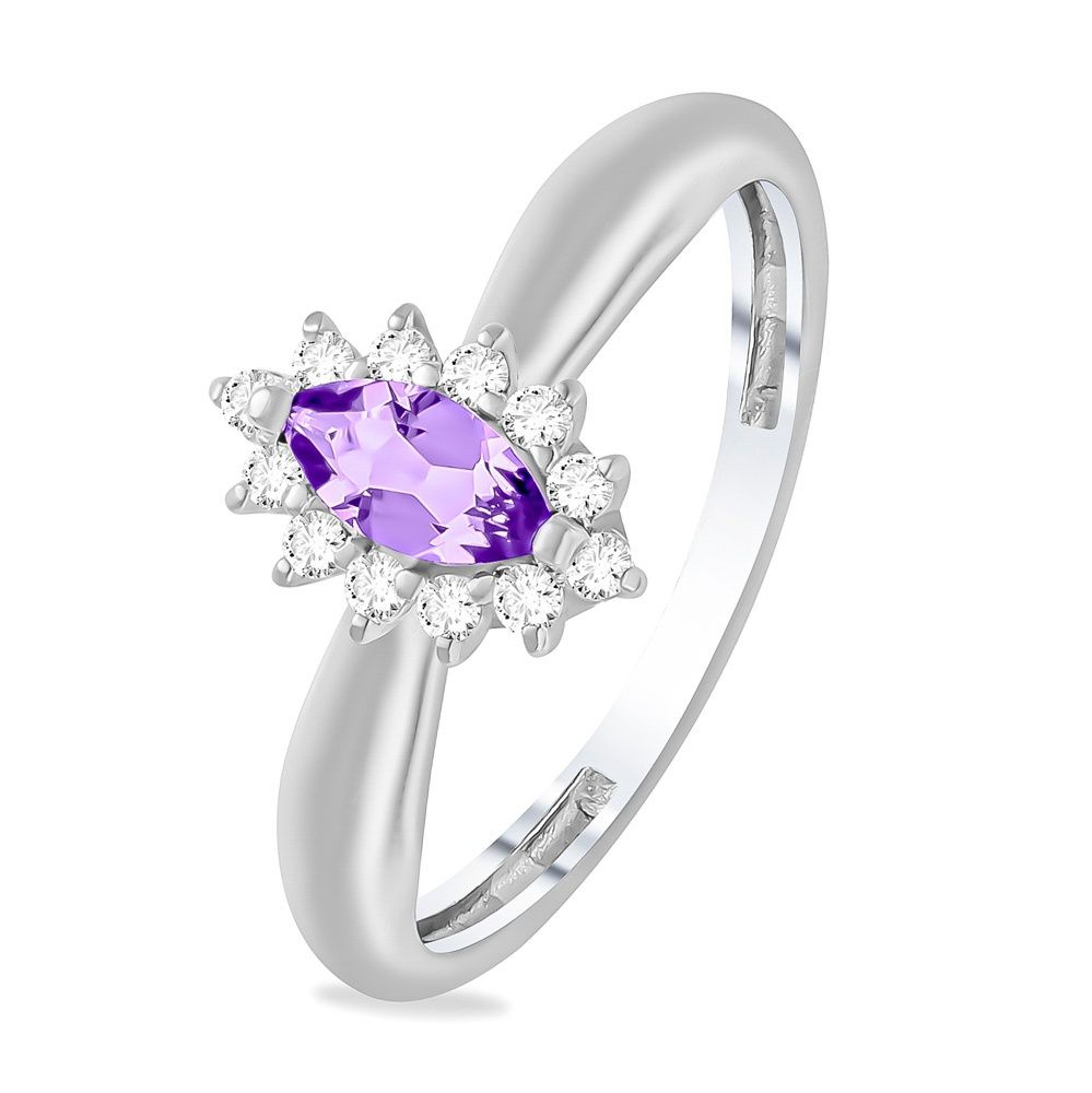 Кольцо с аметистами из серебра 925 пробы - купить с доставкой по ...