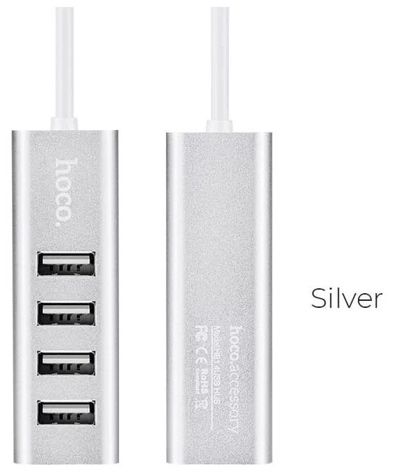 USB Хаб Hoco HB1 4хUSB (Silver) #1