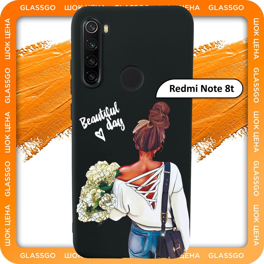 Чехол силиконовый с рисунком девушка с цветами на Xiaomi Redmi Note 8t / для Редми Нот 8T  #1