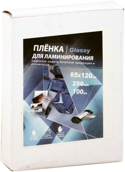 Пакетная плёнка для ламинирования Bulros 85х120 мм, 250 мкм, глянцевая, 100 шт.  #1