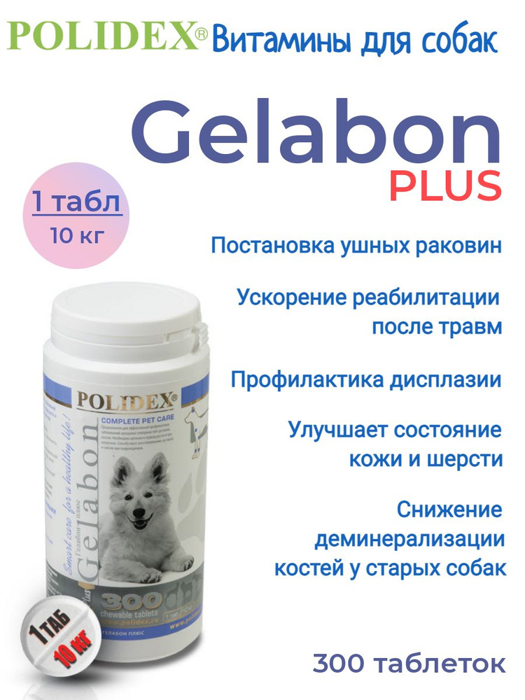 POLIDEX 300 Gelabon plus (Гелабон плюс) витамины для суставов собак -  купить с доставкой по выгодным ценам в интернет-магазине OZON (804875363)