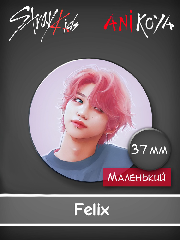 Значки к-pop Стрей Кидс / Stray Kids Felix 37 мм AniKoya мерч #1