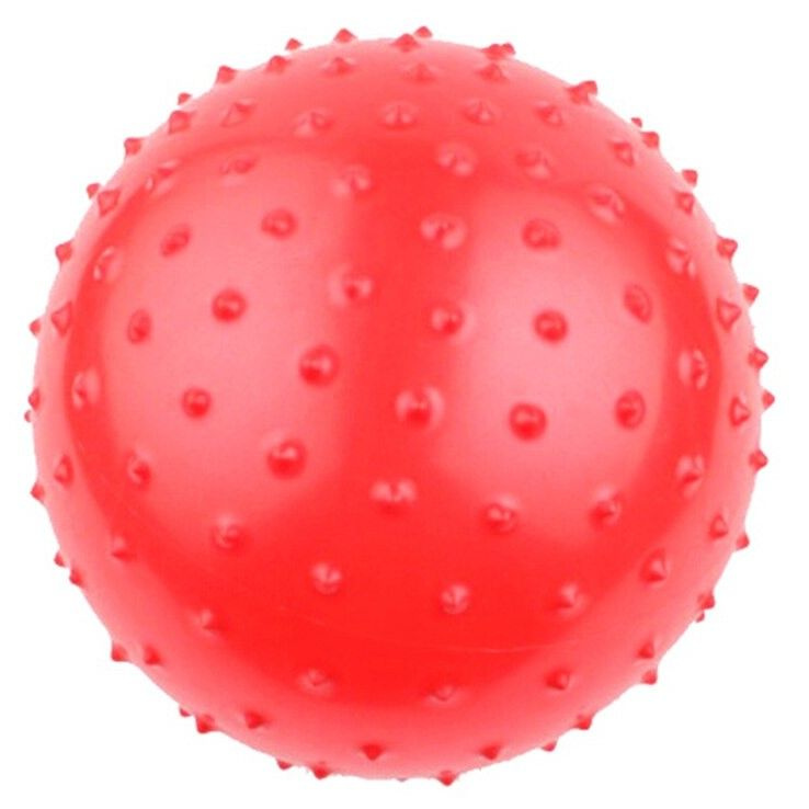 Мяч детский пупырчатый 10 см красный, тактильный сенсорный массажный .