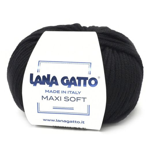 Пряжа Lana Gatto Maxi Soft 10008 Чёрный 10 мотков (Лана Гатто Макси Софт 10008)  #1