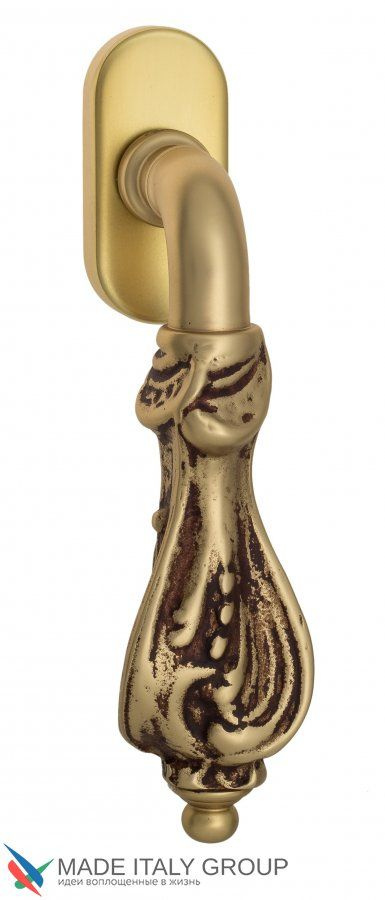 Ручка оконная Venezia FLORENCE FW французcкое золото + коричневый  #1