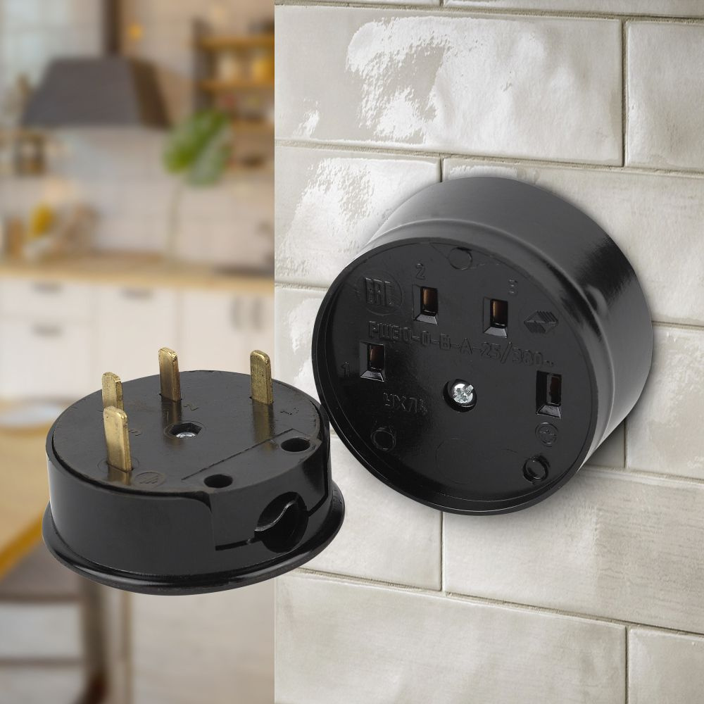 Соединитель электрический Intro 9-803-06 25А-380В, ОУ, карболит ...