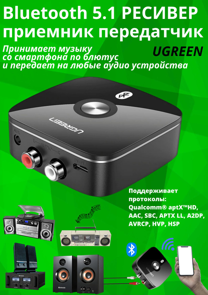 Ugreen Bluetooth 5.0 Aptx купить в интернетмагазине OZON по низкой цене