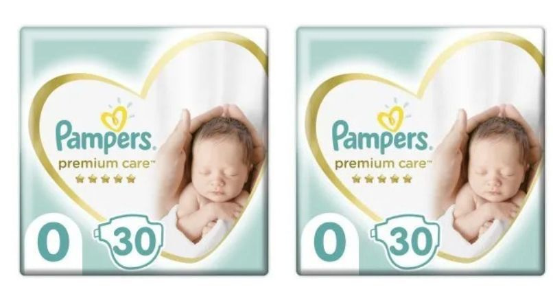 Pampers Подгузники, Premium Care Newborn, <3 кг, 30 шт/уп, 2 уп #1