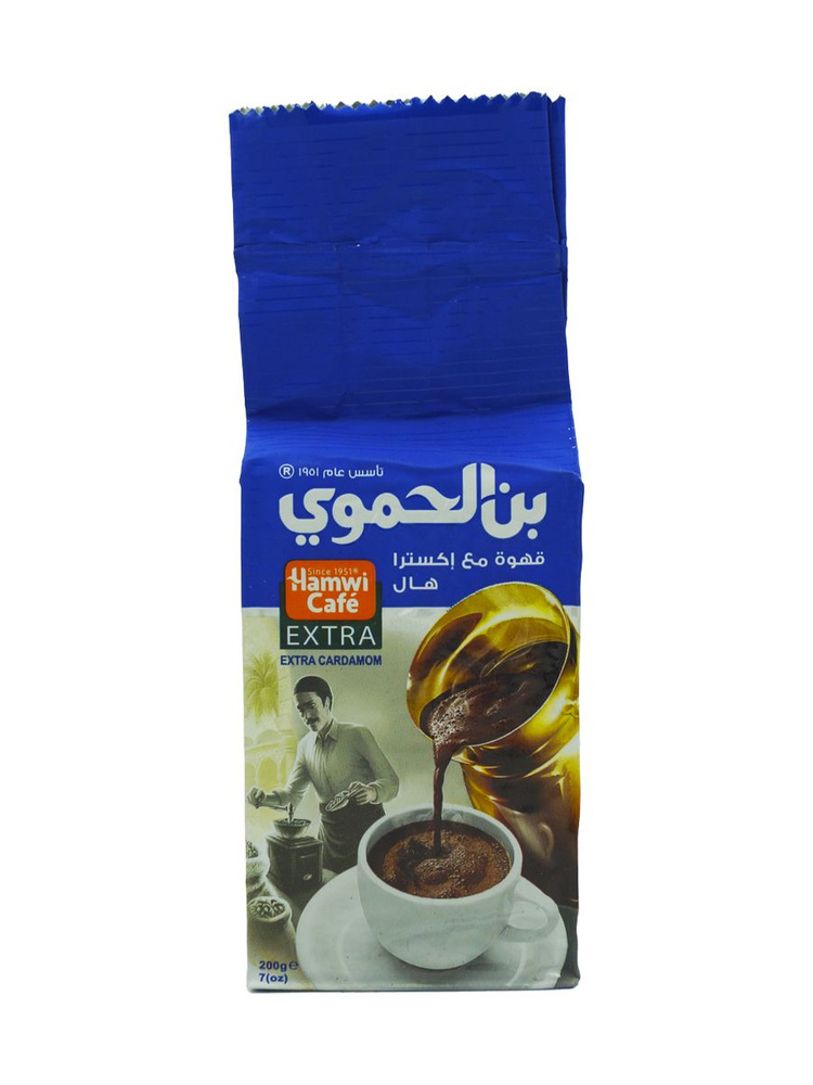 Кофе черный молотый "Hamwi Cafe", Натуральный, 200гр., экстра молотый с кардамоном, средне обжаренный,Сирия #1