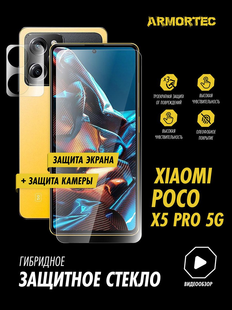 Защитное стекло на Xiaomi Poco X5 Pro 5G экран + камера #1