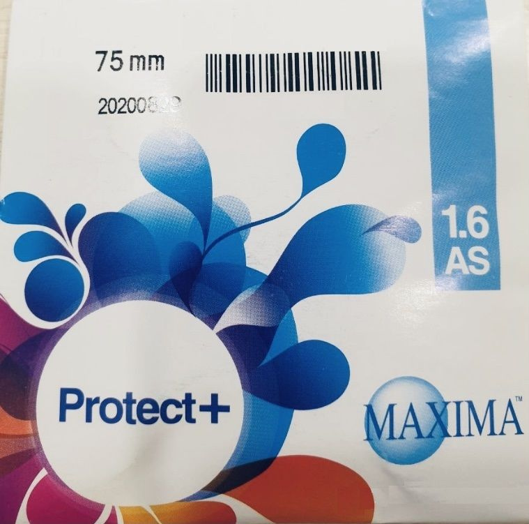 Линзы для очков Maxima AS 1.6 Protect+ / -2.25 / d75 , асферика, полимер MR-8, 1 шт  #1