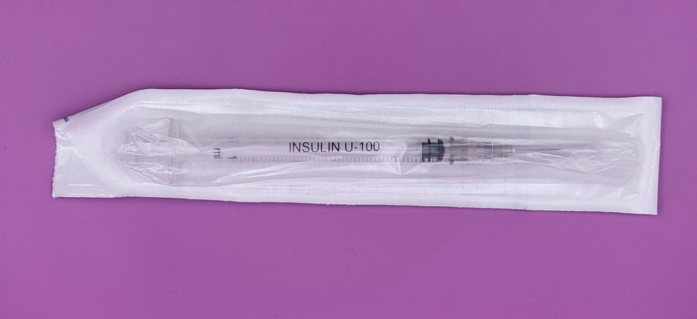 Шприц инсулиновый U100 1 мл с иглой (0,4мм x12мм) - 3 шт - купить с ...