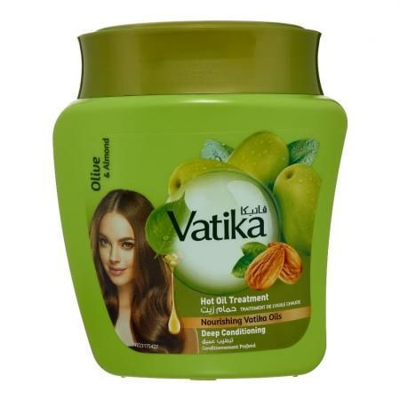 Vatika Dabur Маска ОЛИВКА И МИНДАЛЬ ГЛУБОКОЕ УВЛАЖНЕНИЕ для тусклых сухих и повреждённых волос (OLIVE #1