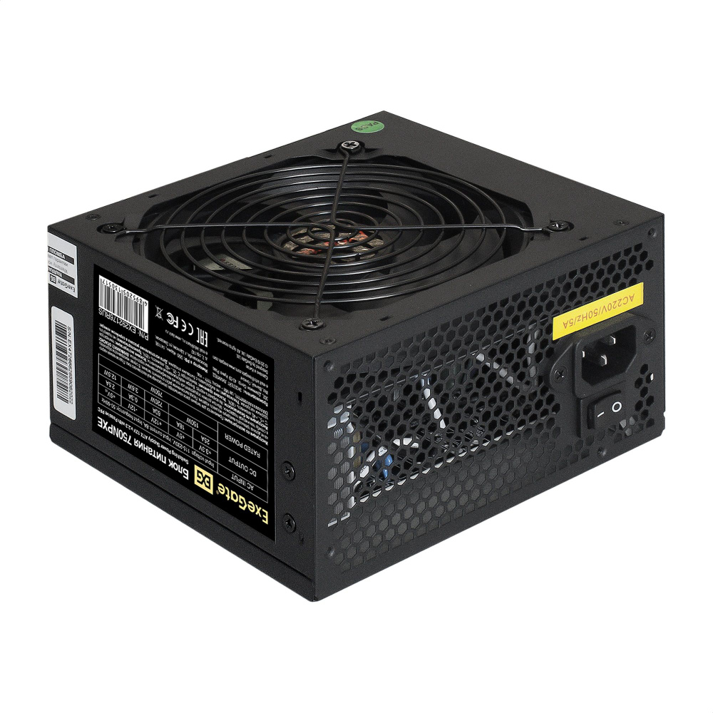 Блок питания 750W ExeGate 750NPXE (ATX, PPFC, 12cm fan, black) - купить с  доставкой по выгодным ценам в интернет-магазине OZON (888230335)