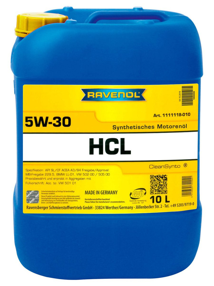 RAVENOL HCL 5W-30 Масло моторное, Синтетическое, 10 л #1