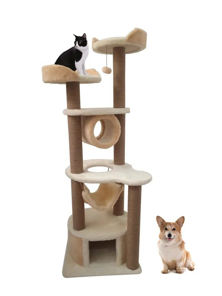 Когтеточка-лежанка для кошек в виде косточки, гофрокартон / Зооник, 51х23х16 см