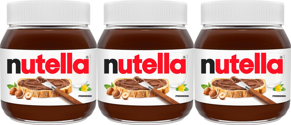 Паста Nutella ореховая с добавлением какао, комплект: 3 упаковки по 350 г  #1