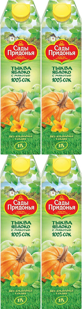 Сок Сады Придонья Тыквенно-яблочный с мякотью, комплект: 4 упаковки по 1 л  #1