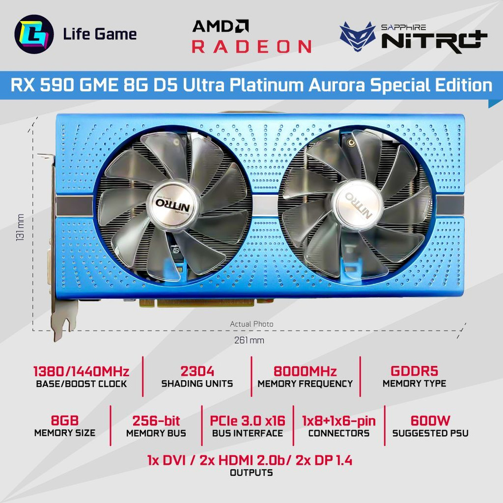 Видеокарта Sapphire Radeon RX 590, 8 ГБ DDR5 - купить по низким ценам в ...