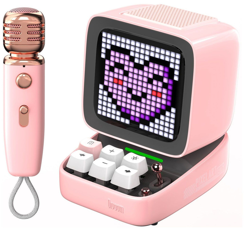 Портативная колонка с микрофоном Divoom Ditoo Mic розовая (41000009683 ...