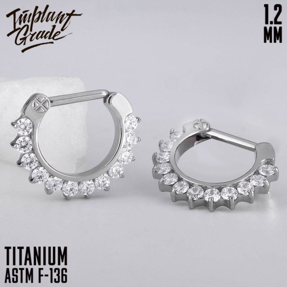 Пирсинг Implant Grade - кольцо-кликер титан Glam 1.2 (16 G) х 10 мм ...