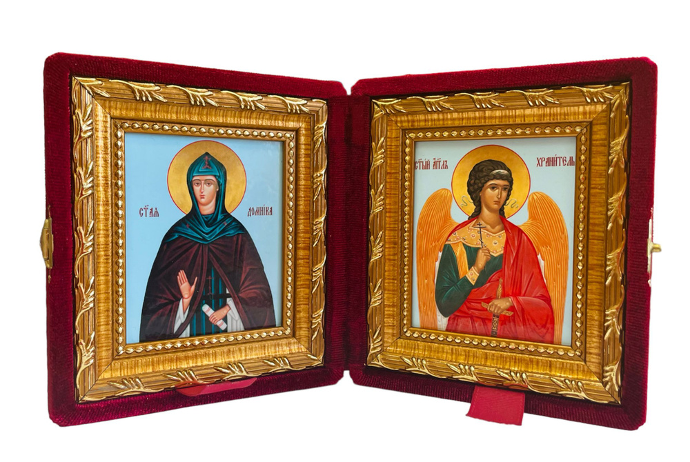 Икона Складень Домника Константинопольская, Преподобная и Ангел ...