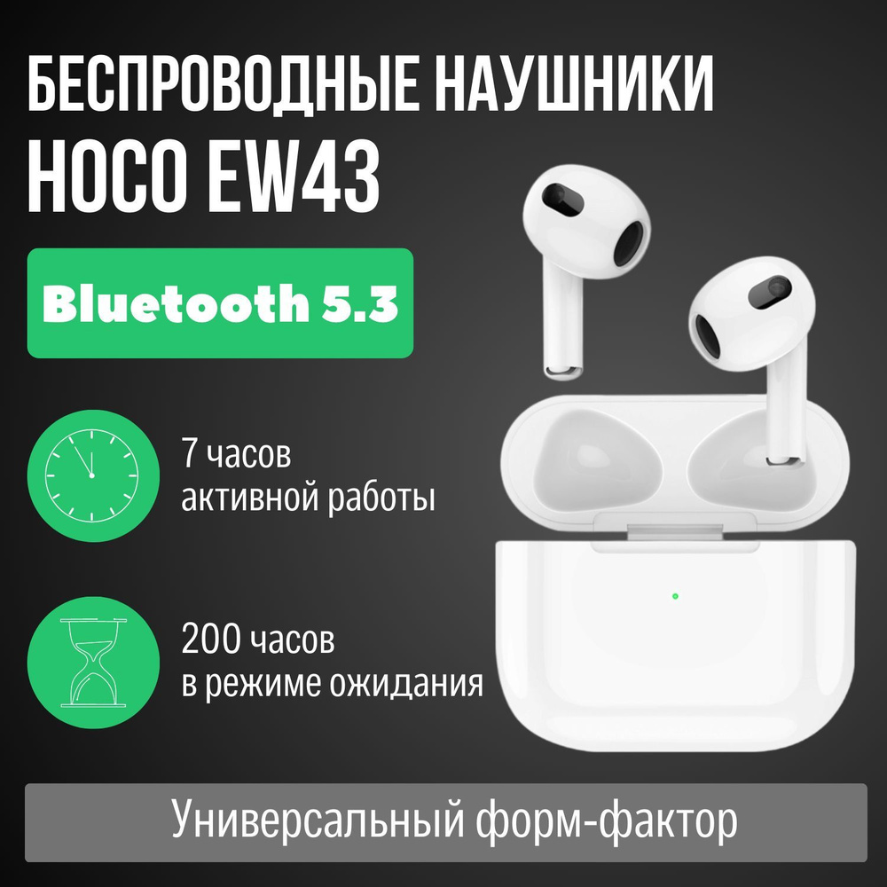 Наушники Вкладыши hoco EW43 - купить по доступным ценам в интернет-магазине  OZON (802562542)