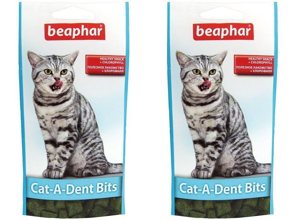 Beaphar Лакомство для кошек CAT-A-DENT BITS подушечки для чистки зубов, 35 г, 2 уп  #1