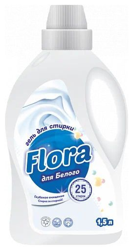 Flora Гель для стирки, для белого белья, 1500 мл #1