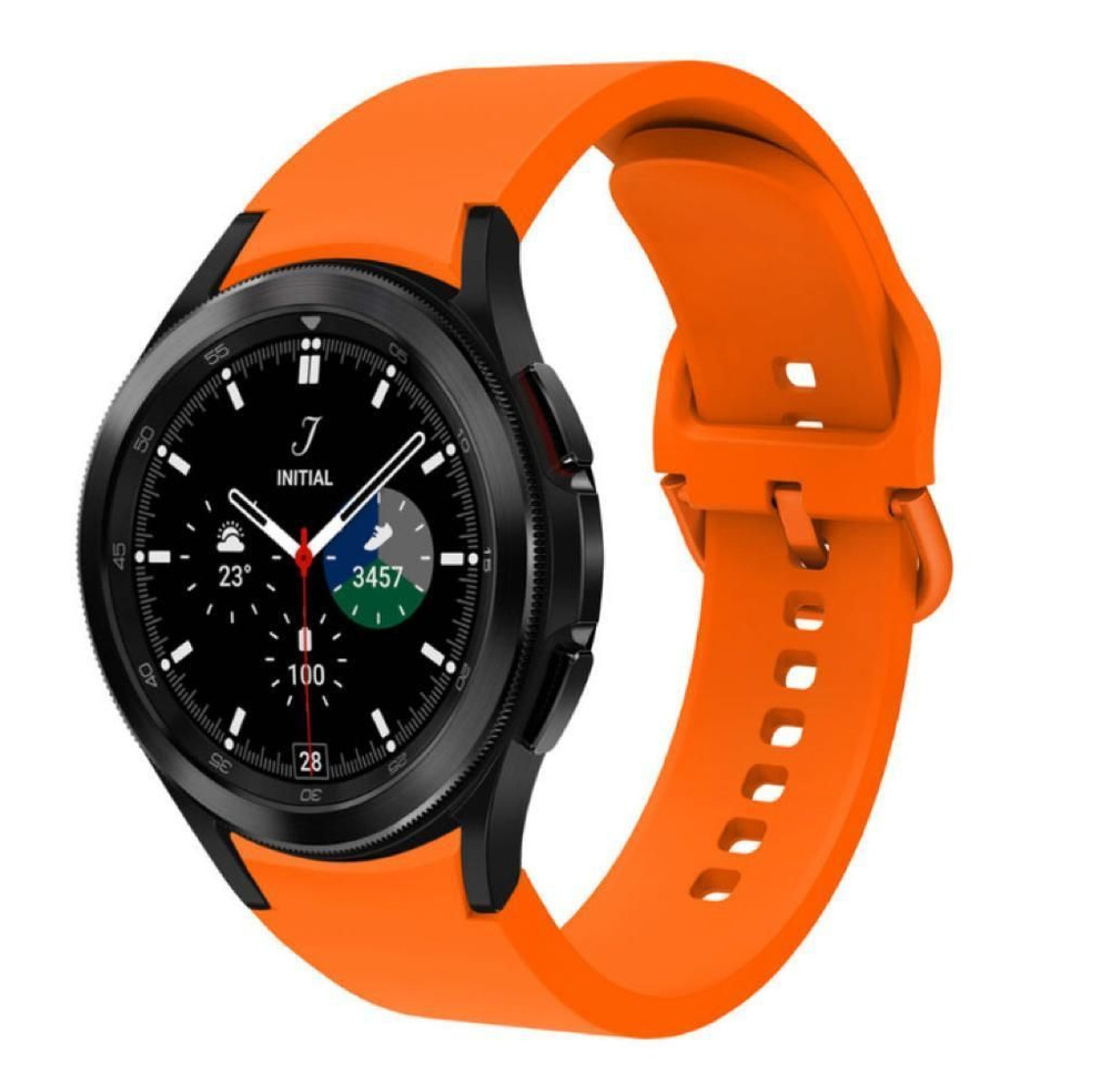 Ремешок силиконовый для Samsung Galaxy Watch 4 / 5 / 5 pro (ярко-оранжевый)  #1