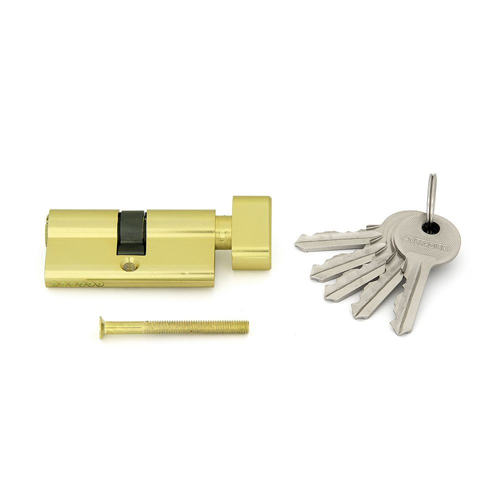 Цилиндр для замка AL 60T01 ключ-завертка латунь, 1 комплект в заказе  #1