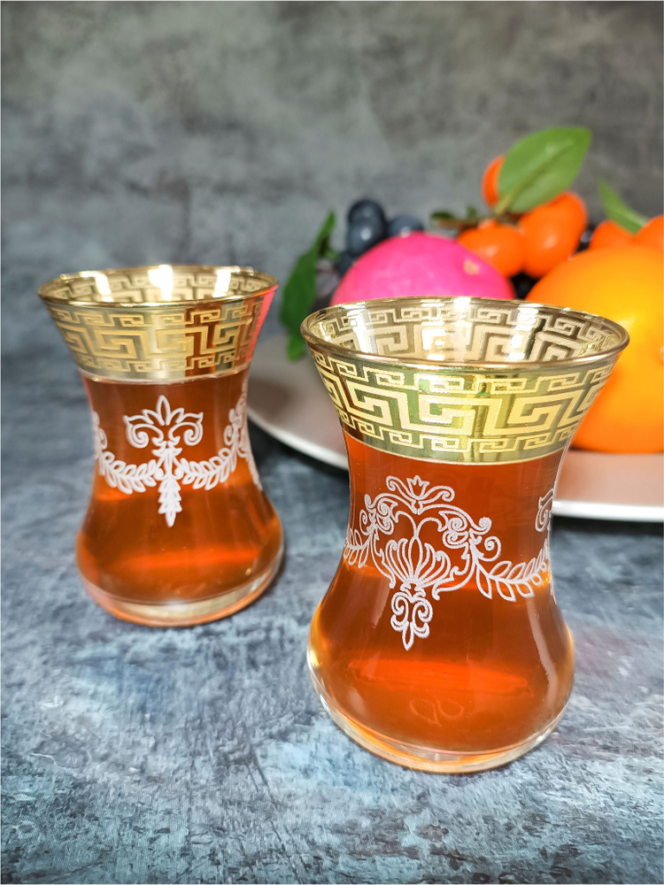 Подарочный набор турецких стаканов для чая / кофе, Армуды с алмазной гравировкой PROMSIZ Барокко / 125 #1