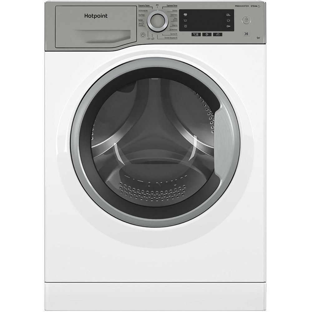 Стиральная машина Hotpoint NSD 6239 S VE RU, серый, белый - купить по  выгодной цене в интернет-магазине OZON (984736186)