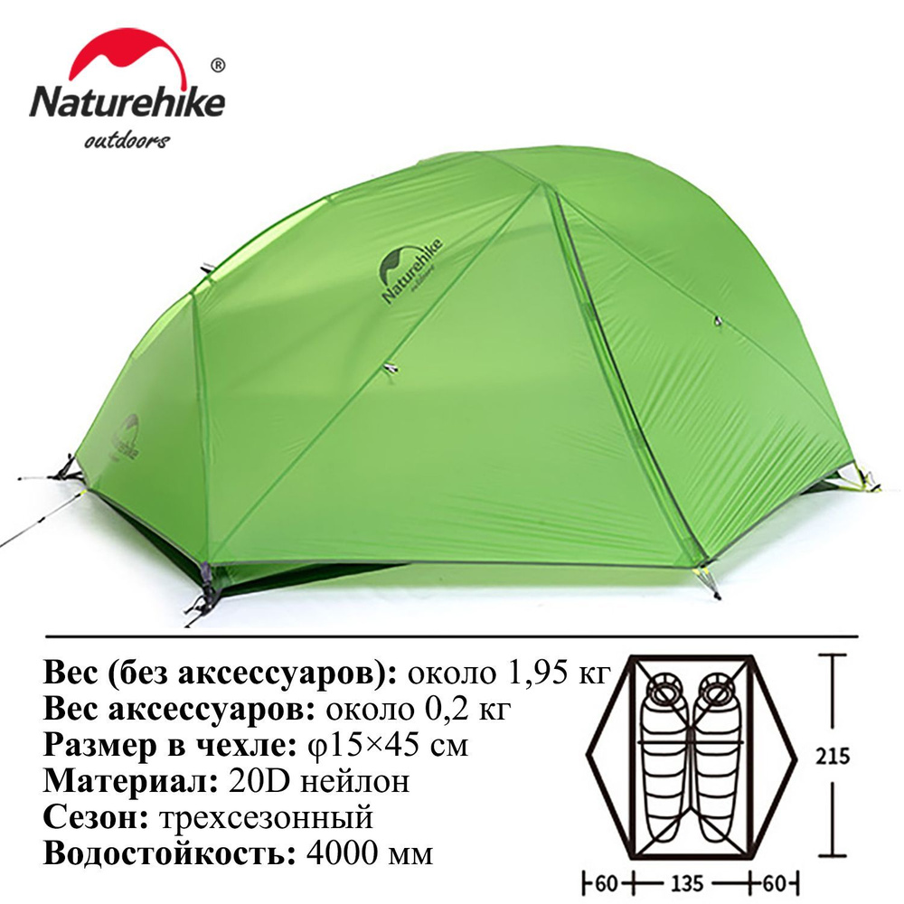 Палатка 2-местная Naturehike Star River 2 20D - купить по выгодной цене ...