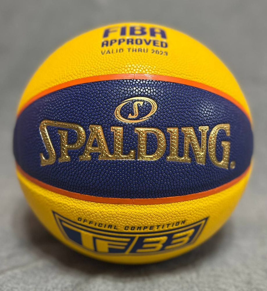 Spalding Мяч баскетбольный TF-33. Outdoor, 6 размер, синий, желтый