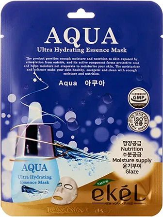 EKEL / Экель Aqua Ultra Hydrating Essence Mask Маска для лица тканевая ультраувлажняющая с гидролизованным #1