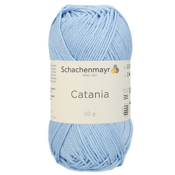 Хлопковая мерсеризованная пряжа для вязания Catania Schachenmayr (100% хлопок, 50г/125м), 2 мотка, цвет #1