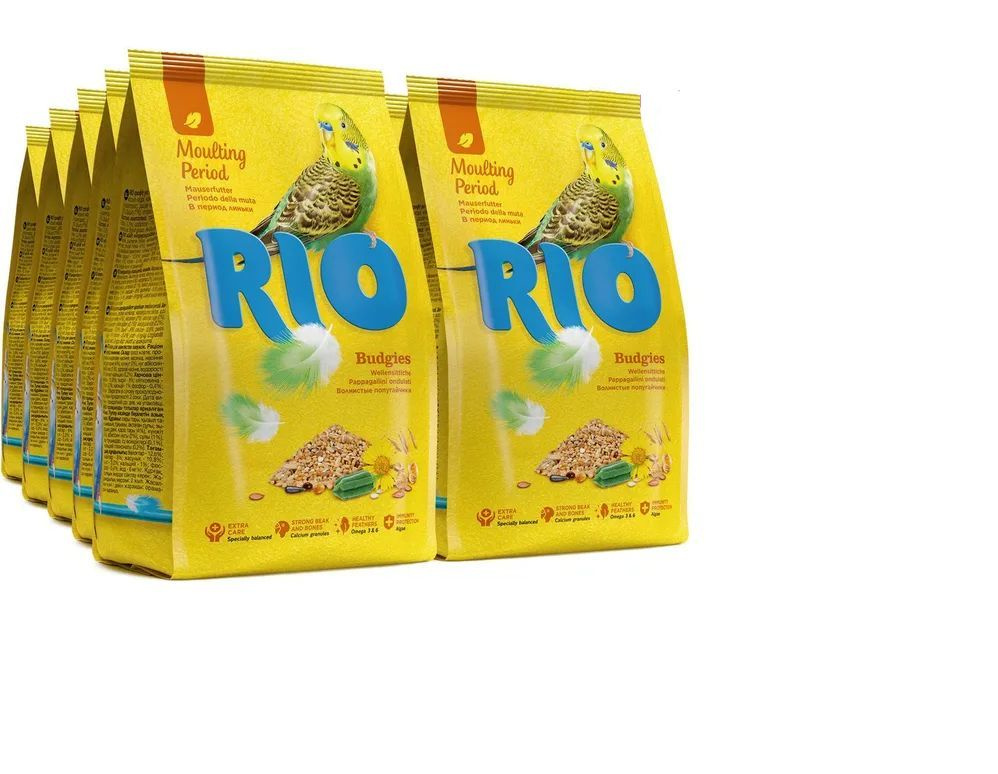 Корм для волнистых попугайчиков "Rio", в период линьки, 500 г х 10 штук  #1