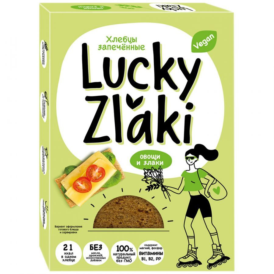 Lucky Zlaki запеченные хлебцы Овощи и Злаки, яркий и насыщенный вкус, очень нежная и хрустящая структура, #1