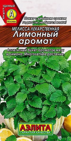 Мелисса "Лимонный аромат" семена Аэлита для дома, балкона, подоконника и огорода, 0,1 гр  #1