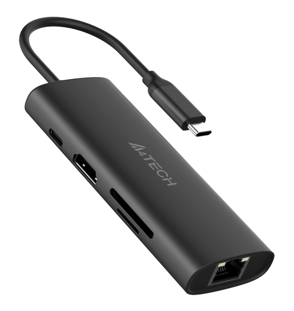 Разветвитель USB-C A4Tech DST-80C 2порт. серый - купить с доставкой по ...