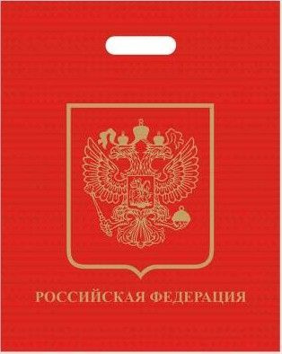 Пакет подарочный РОССИЙСКАЯ ФЕДЕРАЦИЯ 40х50 красный - 5 шт.  #1