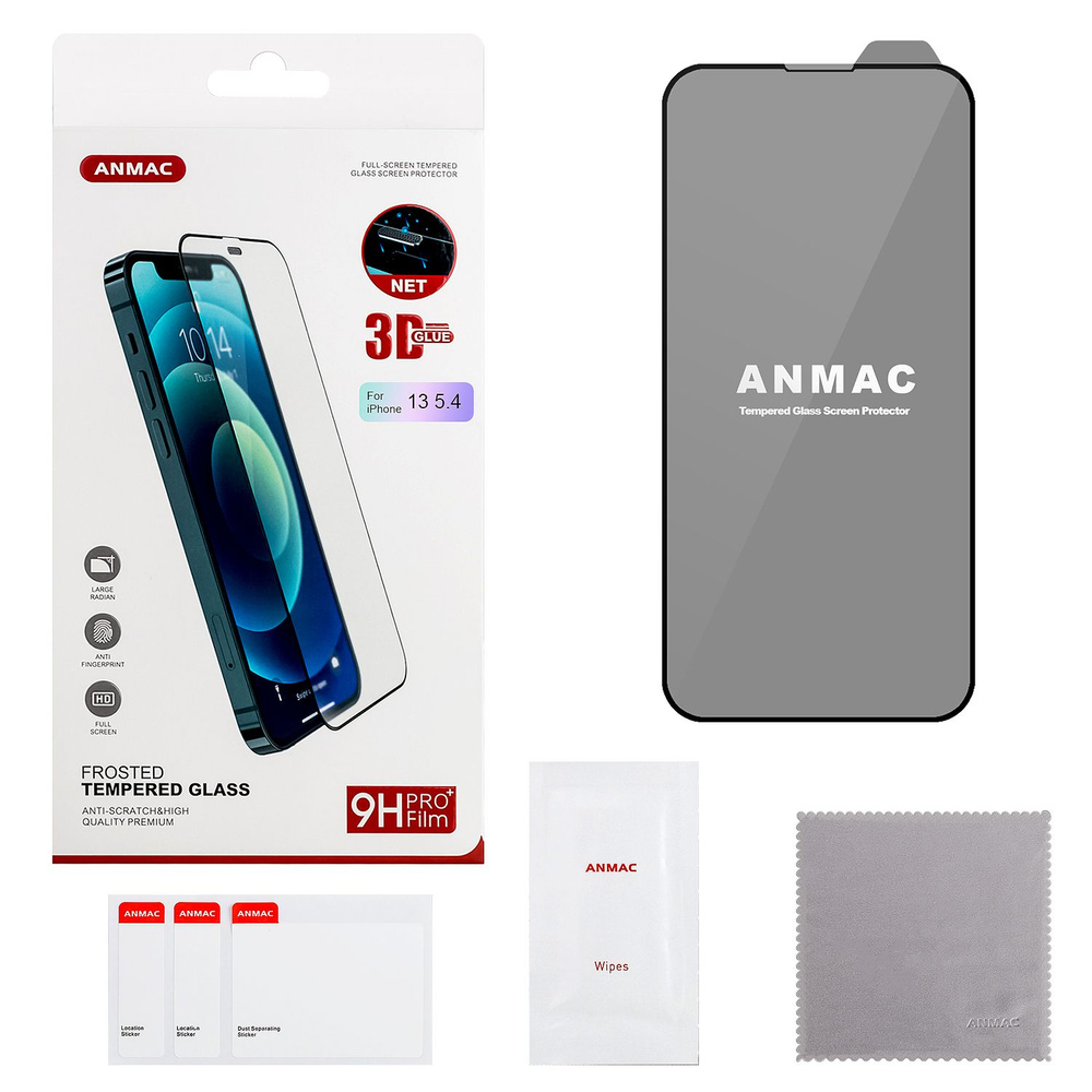 Защитное стекло для iPhone 13 Mini ANMAC 3D матовый - купить с доставкой по  выгодным ценам в интернет-магазине OZON (1083952764)