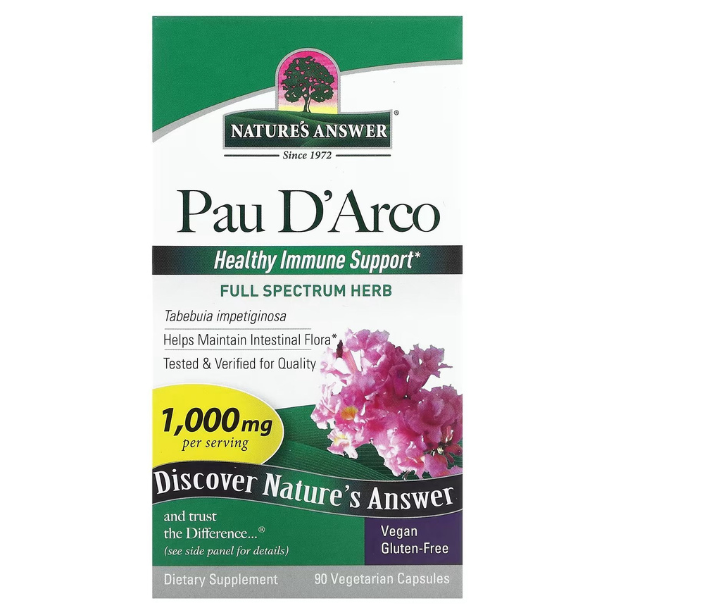 Пау д'Арко (кора муравьиного дерева) Nature's Answer Pau D'Arco 500 мг ...