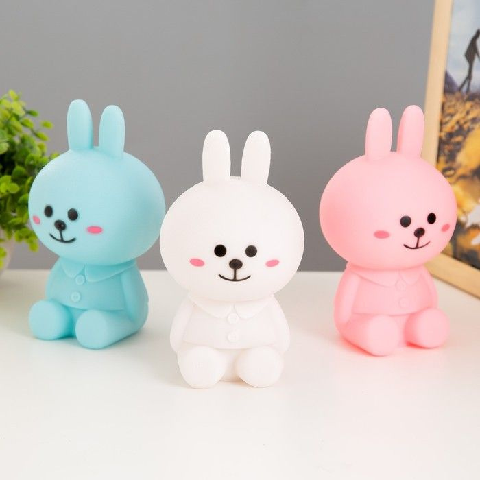 Купить Ночник "Зайчик" LED RGB батарейки 3хLR44 МИКС 8х7,5х1 по ...